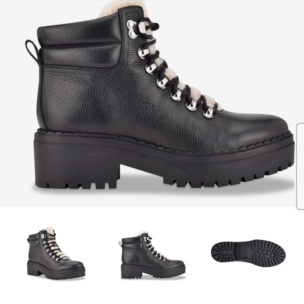 MARC FISHER LTD NAIRY HIKING BOOT 9M NEW BLACK - Picture 2 of 7